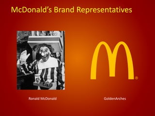 McDonald’s Brand Representatives
Ronald McDonald GoldenArches
 