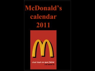 McDonald’s calendar 2011 