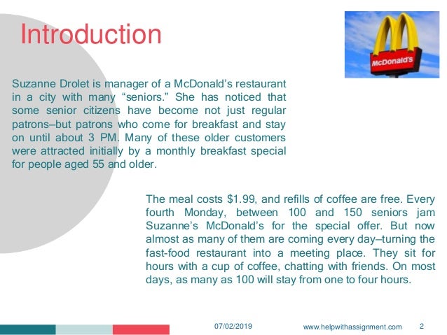 mcdonald's seniors restaurant case study