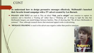 Mcdonald's and consumer behavior
