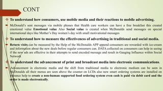 Mcdonald's and consumer behavior