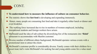 Mcdonald's and consumer behavior