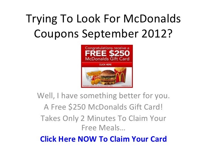 Mcdonalds be our guest coupon