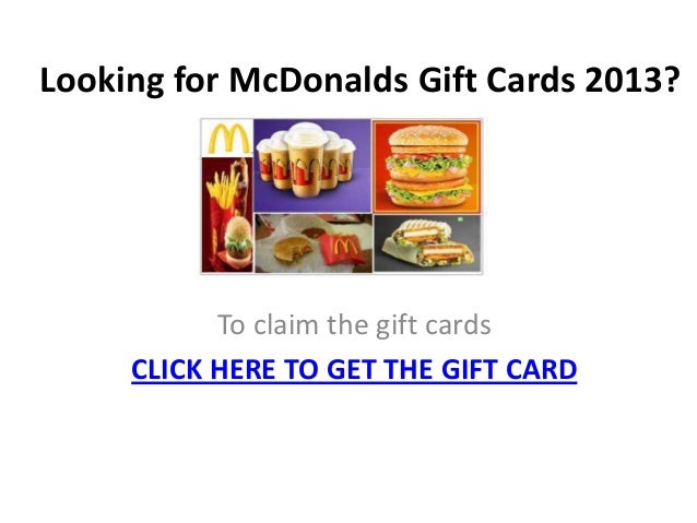 McDonalds Gift Card 2013