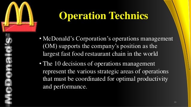 operational plan of mcdonalds