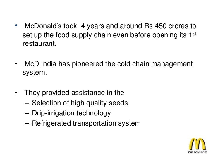 Supply chain management of McDonalds