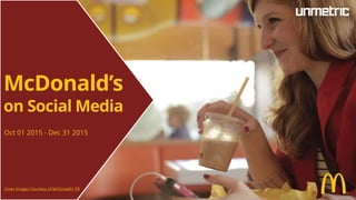 McDonald’s
on Social Media
Oct 01 2015 - Dec 31 2015
Cover Images Courtesy of McDonald’s FB
 