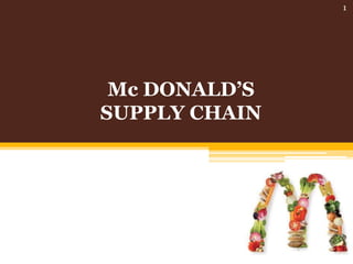 Mc DONALD’S
SUPPLY CHAIN
1
 