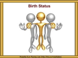 Birth Status
Rosetta Eun Ryong Lee (http://tiny.cc/rosettalee)
 