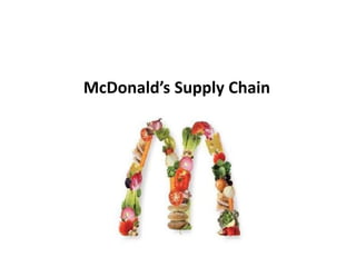 McDonald’s Supply Chain
 