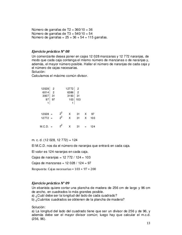 Maximo Comun Divisor Mcd Y Minimo Comun Multiplo Mcm