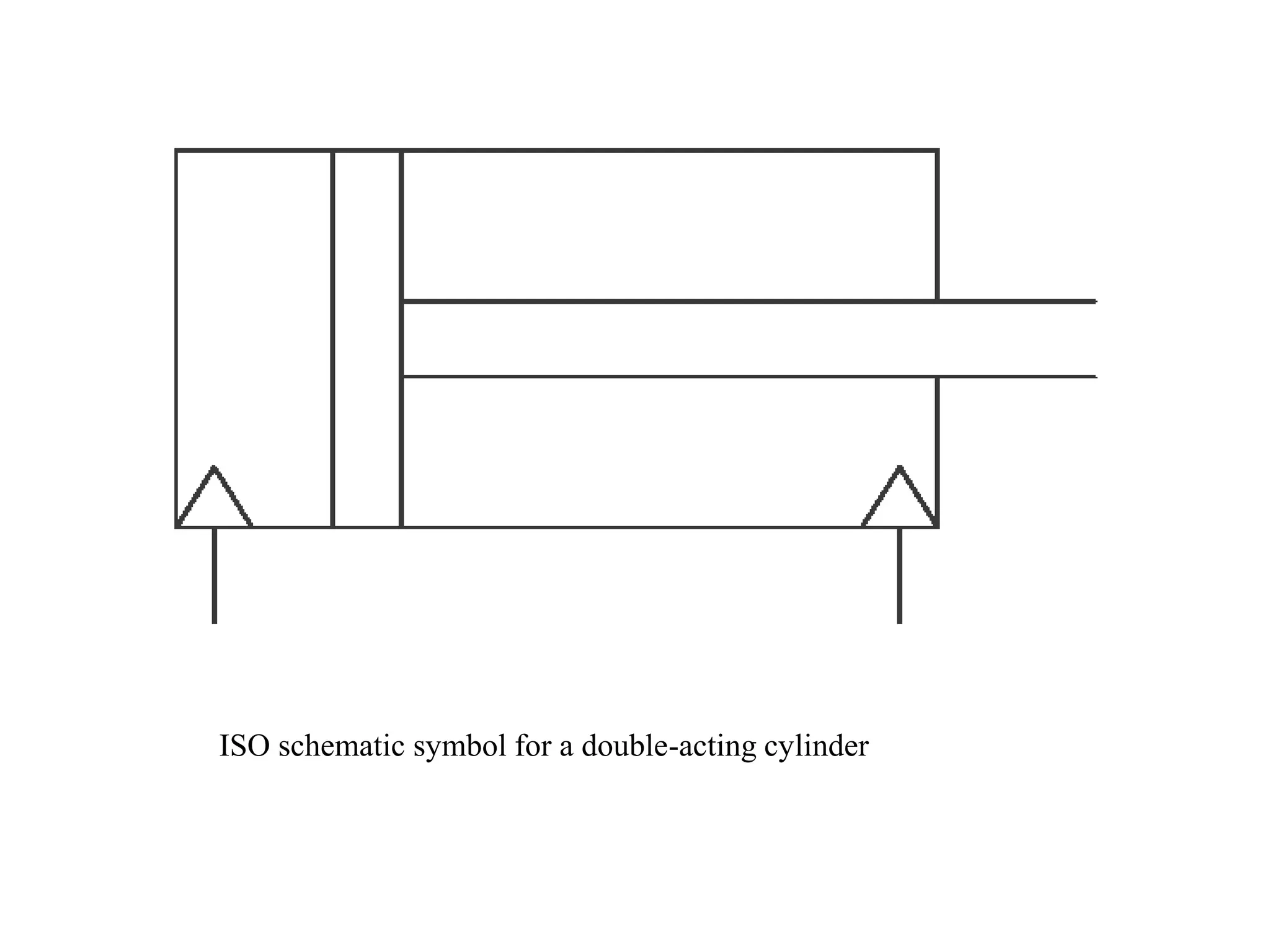 ISO schematic symbol for a double-acting cylinder
 