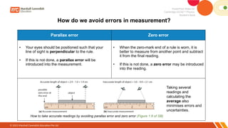 Parralax Eror Ruler Chapter 1 IGCSE measurement techniques for length, volume, time, error ...