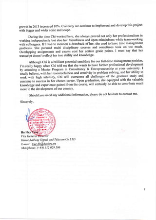 Systems Implementation Reference Letter Sample Reference Letter from HASITEC | PDF