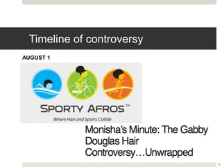 Timeline of controversy
10
AUGUST 1
 