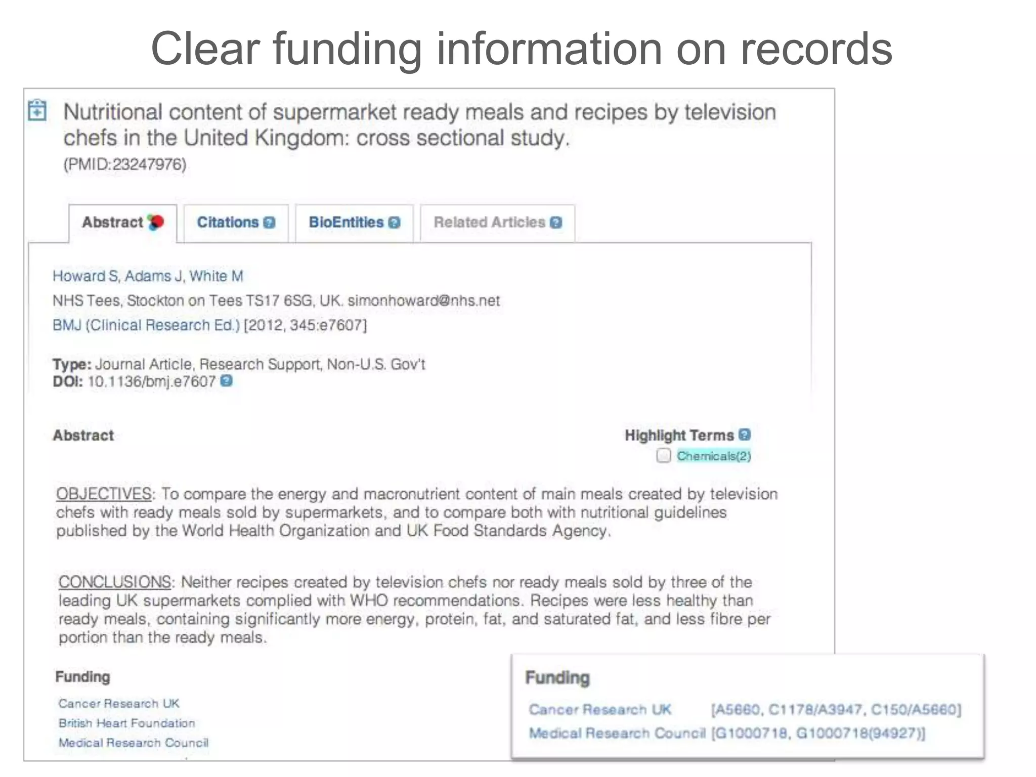 Clear funding information on records
 