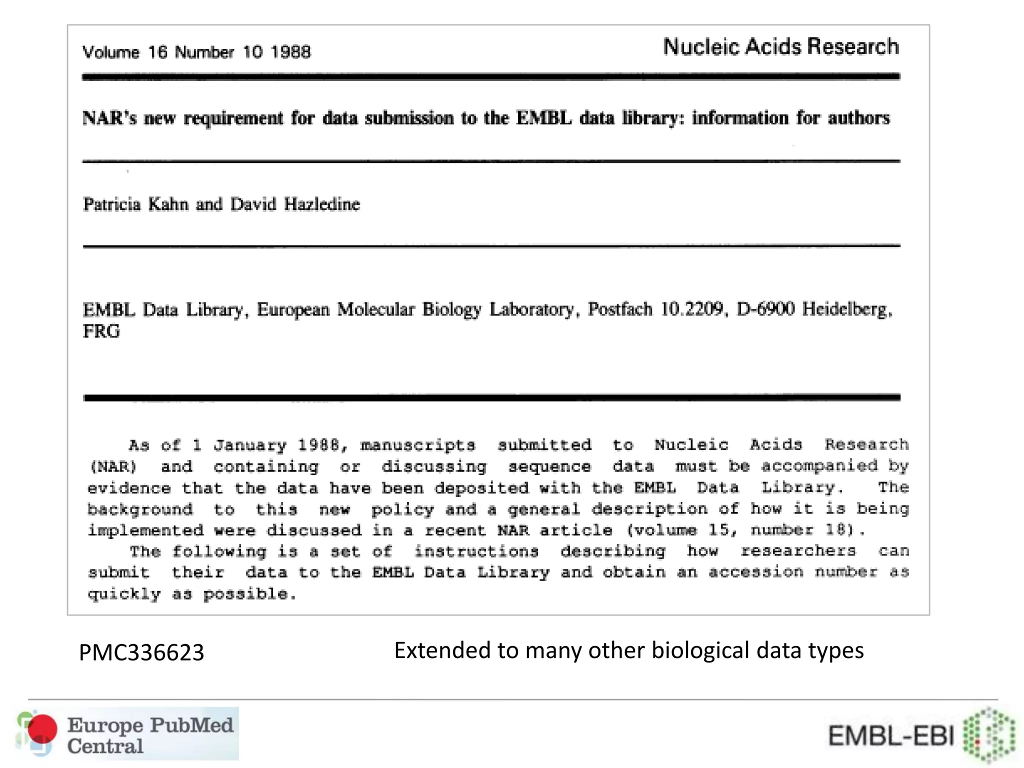 PMC336623 Extended to many other biological data types
 