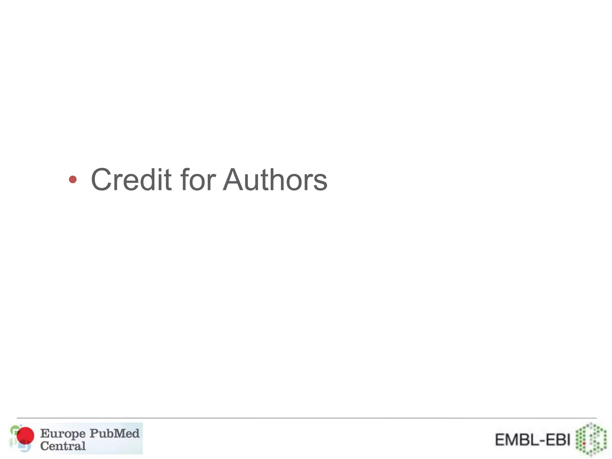 • Credit for Authors
 