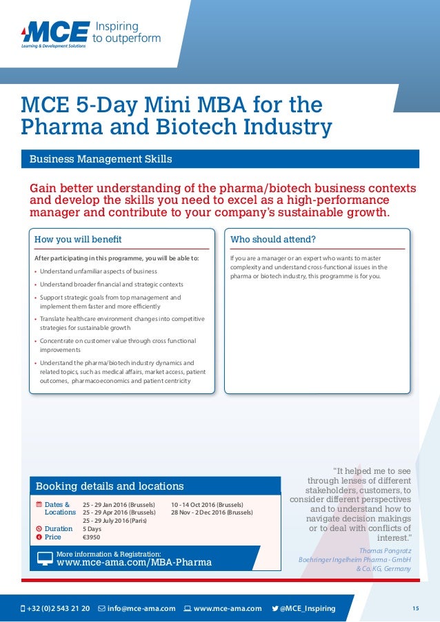 Mba Pharmaceutical Management Europe mce open enrolment programmes 2016 Mba Pharmaceutical Management Europe mce open enrolment programmes 2016