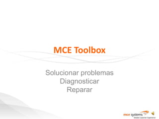 MCE Toolbox
Solucionar problemas
Diagnosticar
Reparar
 