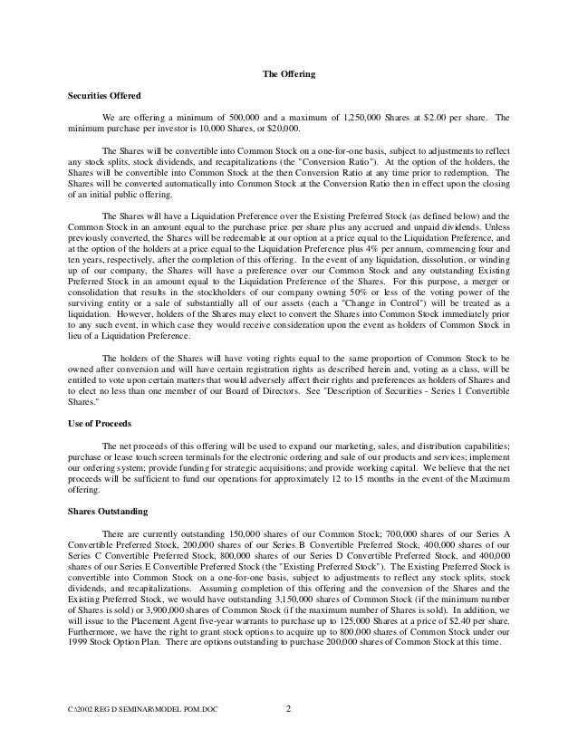 Examples of private placement ipo