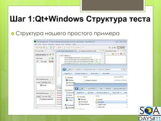 Шаг 1:Qt+Windows Структура теста
 Структура   нашего простого примера
 