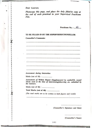 IGNOU Sample Practical File for MCFTL001 Human Development and Family ...