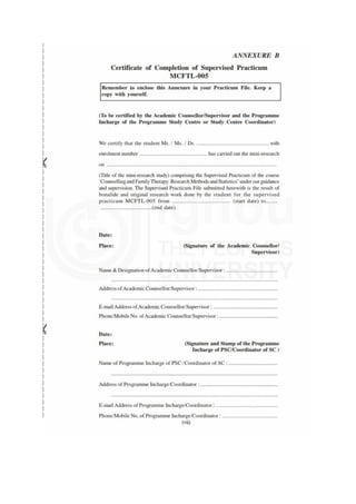 IGNOU Sample Practical File for MCFTL005 Mini-Research RJ