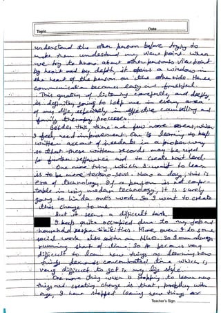 IGNOU Sample Practical File for MCFTL008 Reflective Journal