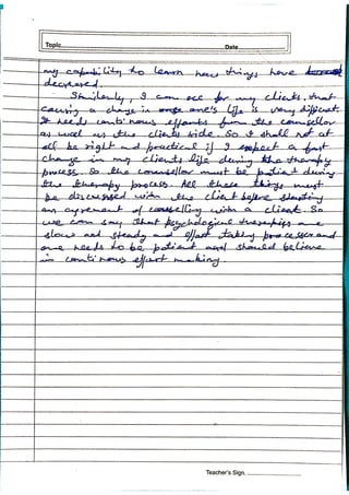 IGNOU Sample Practical File for MCFTL008 Reflective Journal