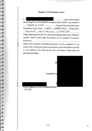 IGNOU Sample File for MCFTL008 Reflective Journal MS