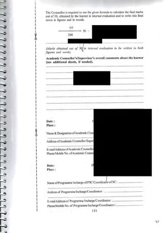 IGNOU Sample File for MCFTL008 Reflective Journal MS