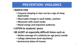 CDC Suicide Warning Signs
15
According to the Center for Disease Control and Prevention
warning commons signs of suicide a...