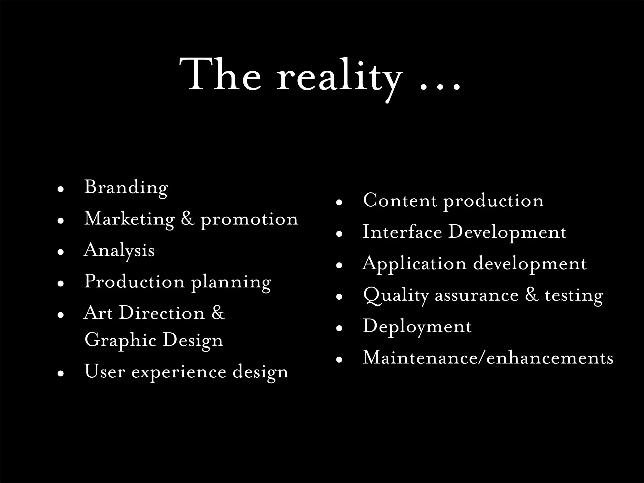 Realising Dreams: Building for the Web