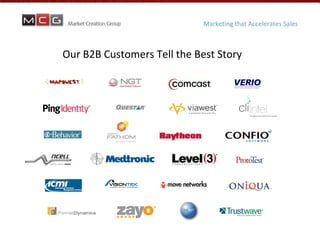 Marketing that Accelerates Sales



Our B2B Customers Tell the Best Story
 