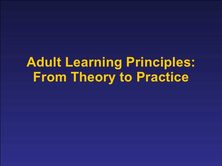 essay on the principles of adult learning