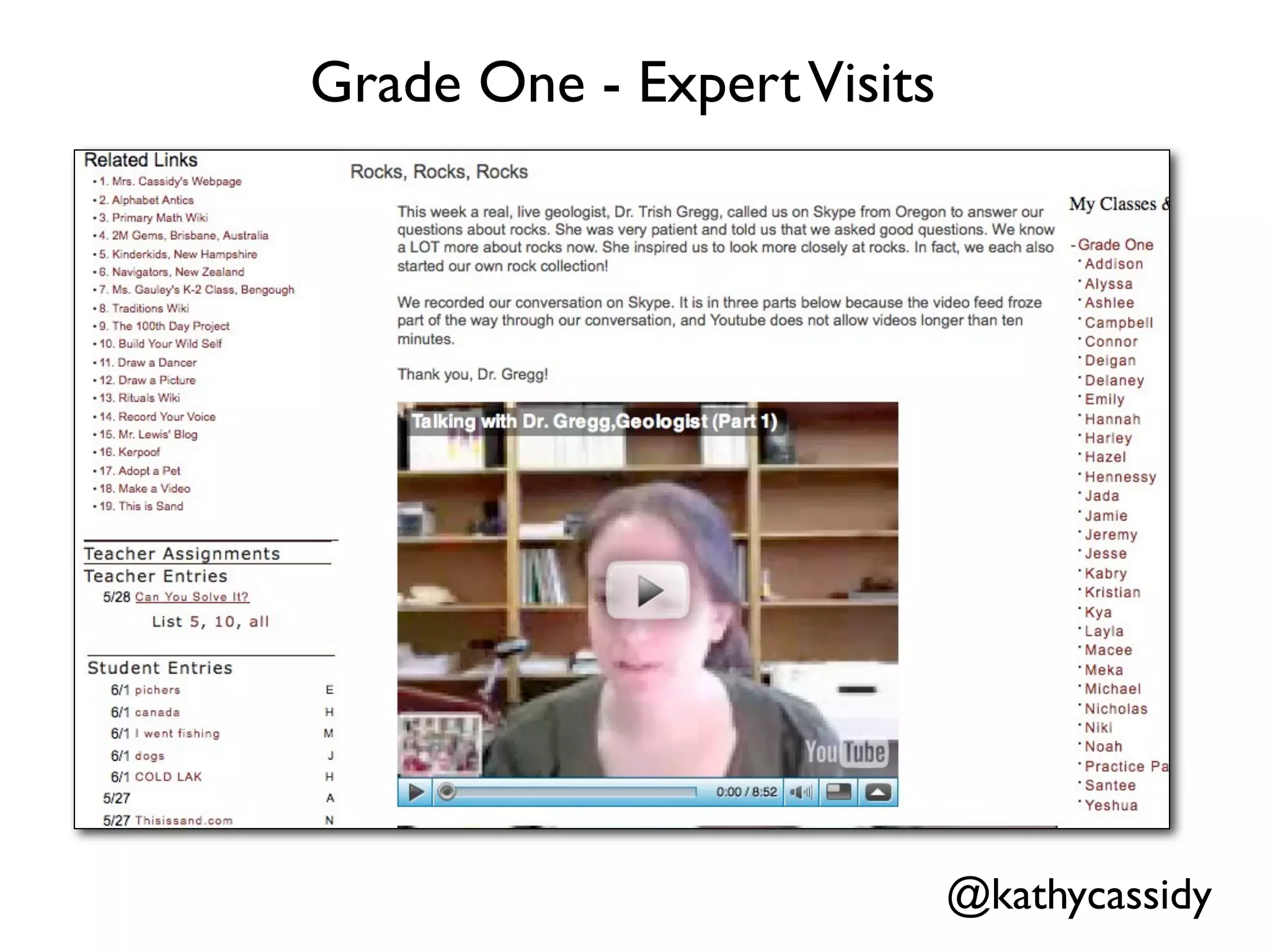 Grade One - Expert Visits




                            @kathycassidy
 