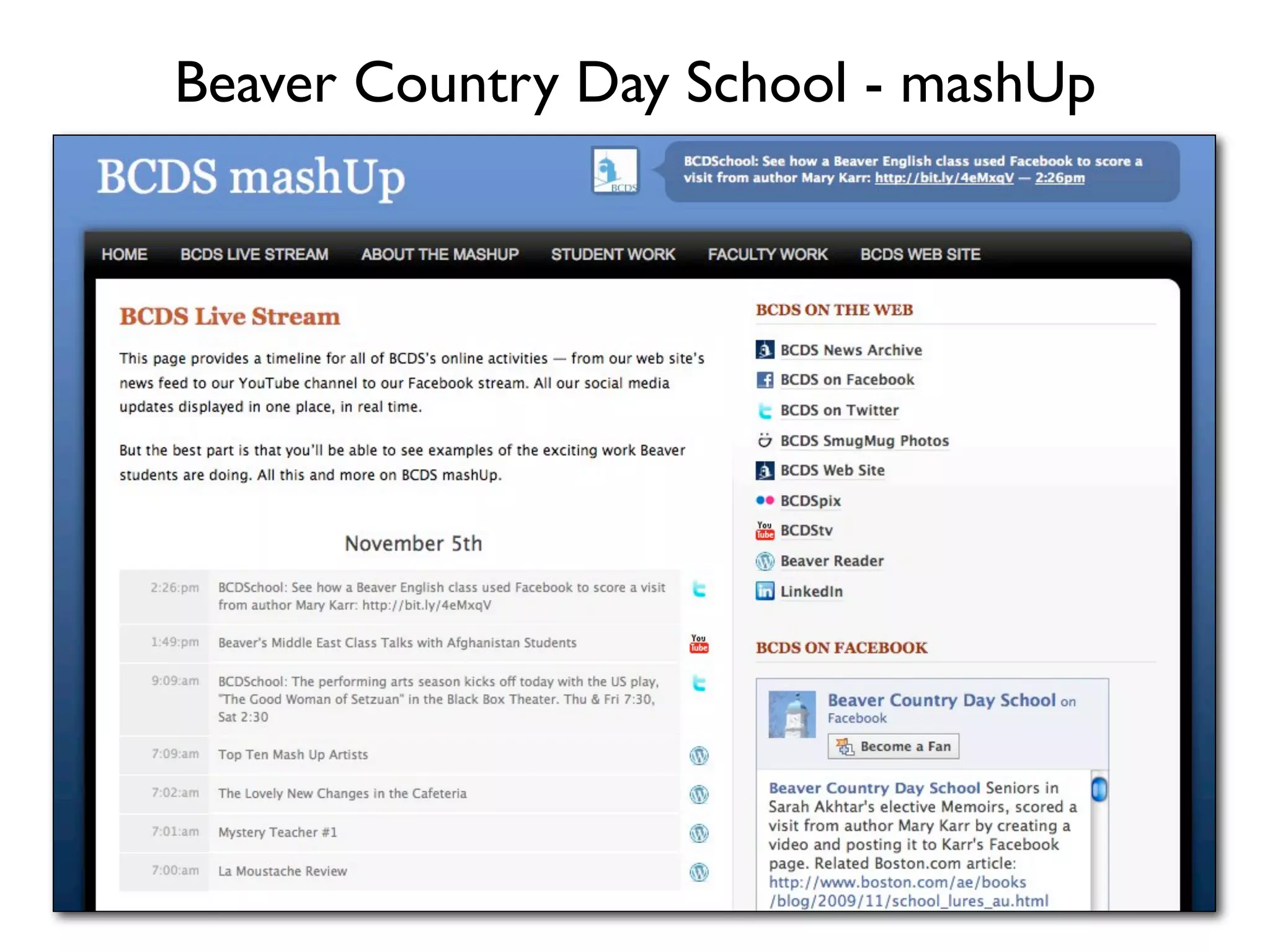 Beaver Country Day School - mashUp
 