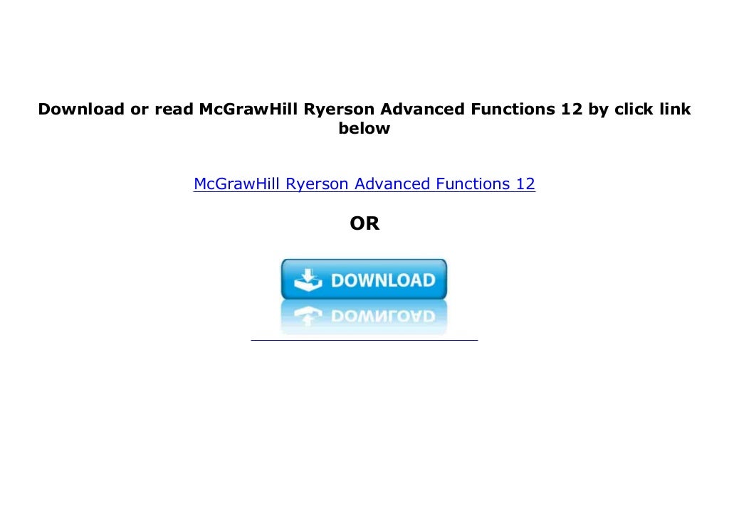 ((Download)) library^^ McGrawHill Ryerson Advanced Functions 12 ((Download)) library^^ McGrawHill Ryerson Advanced Functions 12