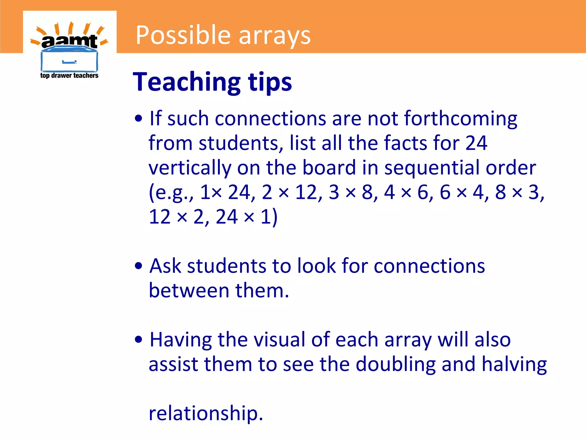 Top Drawer Teachers: Possible Arrays | PPT