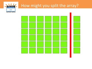 How might you split the array?
 