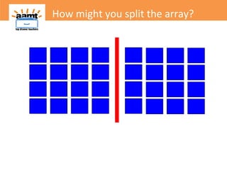 How might you split the array?
 