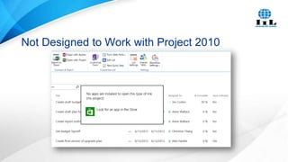 Not Designed to Work with Project 2010

 