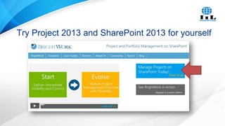 Try Project 2013 and SharePoint 2013 for yourself

 