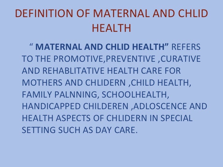 Mch and rch programmes
