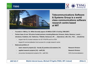 TSSG


                                                                     Telecommunications Software
                  ...