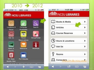 2010  2012




              http://m.lib.ncsu.edu/
 
