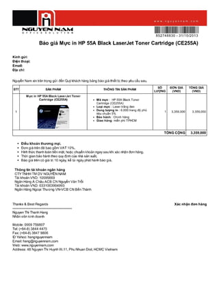 Mực in hp 55 a black laserjet toner cartridge (ce255a)