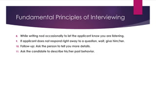 Interviewing Principles Interview presentation | PPTX