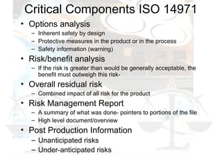 risk management in medical equipment and devices | PPT